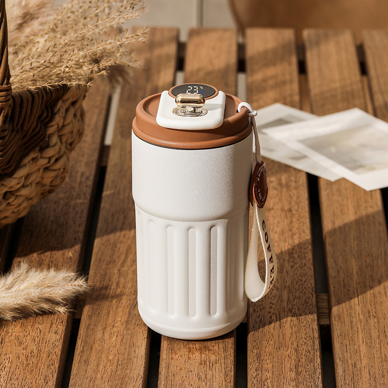 Picture of New  thermos cup high-looking stainless steel coffee cup, accompanying double drinking cup, portable student cup(led temperature coffee mug)
