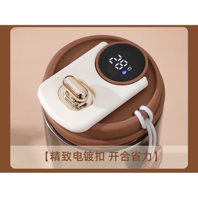 Picture of New  thermos cup high-looking stainless steel coffee cup, accompanying double drinking cup, portable student cup(white body blue lid)