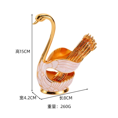 Picture of Spoon Set With Swan Stand Pattern With 6 Spoons(silver)