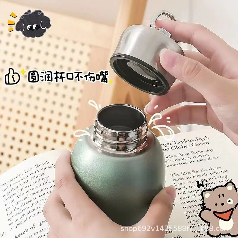 Picture of Leakproof Portable Modern Thermal Drinking Bottle MIni Lightweight Stainless Steel Water Bottle for Kids Men Women(Green)