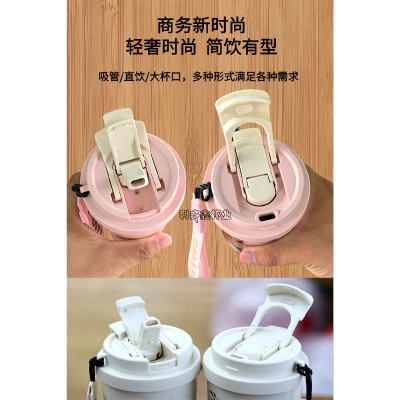 Picture of thermos cup for girls, high-looking stainless steel coffee cup, accompanying double drinking cup, portable student cup(3d mug without led)