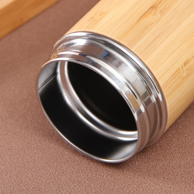 Picture of Double Layer 500ml Vacuum Flasks Thermoses Cup Business Coffee Mug Thermoscup Stainless Steel vacuum flasks for Car Water Bottle(steel bamboo bottle)