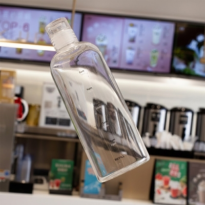 Picture of glass Water Bottle with Time Marker Creative Large Capacity Leakproof Drink Bottle FOR ALL(750ml glass bottle)