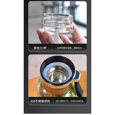 Picture of New 1000ml glass Water Bottle with Time Marker Creative Large Capacity Leakproof Drink Bottle(800ml with coverr)