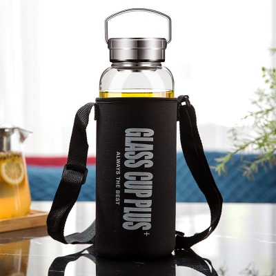 Picture of portable large-capacity single-layer sports glass high borosilicate material outdoor water cup(1000ml new)