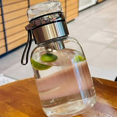 Picture of portable large-capacity single-layer sports glass high borosilicate material outdoor water cup(800ml new)