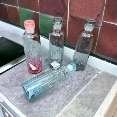 Picture of portable large-capacity single-layer sports glass high borosilicate material outdoor water cup(500ml glassbottle with cover multicolour)