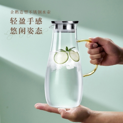 Picture of New 1 pcs BOROSILICATE PITCHER, , 2000 ML golden Heat resistant(single jug 2 litter,1L-2L)