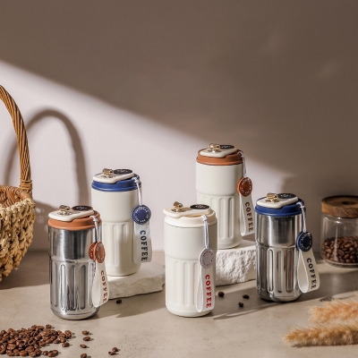 Picture of New  thermos cup high-looking stainless steel coffee cup, accompanying double drinking cup, portable student cup(led temperature coffee mug)