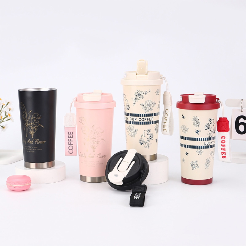 Picture of New  thermos cup high-looking stainless steel coffee cup, accompanying double drinking cup, portable student cup(550ml without led 3d)