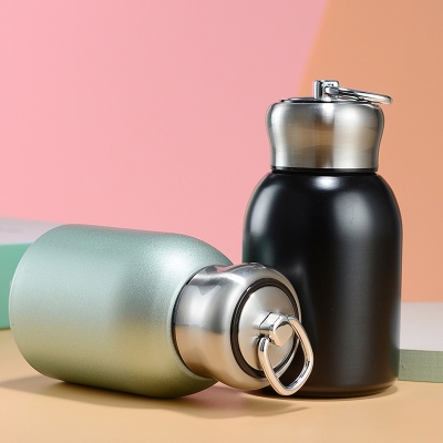 Picture of Leakproof Portable Modern Thermal Drinking Bottle MIni Lightweight Stainless Steel Water Bottle for Kids Men Women(Black)