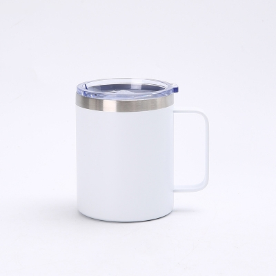 Picture of 304 coated hot and cold stainless steel drinking cup, anti-fall, anti-scalding, large-capacity mug, office cup, 500ml(white new)