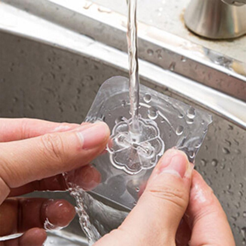 Picture of 05/10/20 Pcs Hooks Transparent Strong Self Adhesive Door Wall Hangers Hooks Suction Heavy Load Rack Cup Sucker for Kitchen Bathroom and all tiles wall(5 pcs adhisive hook)