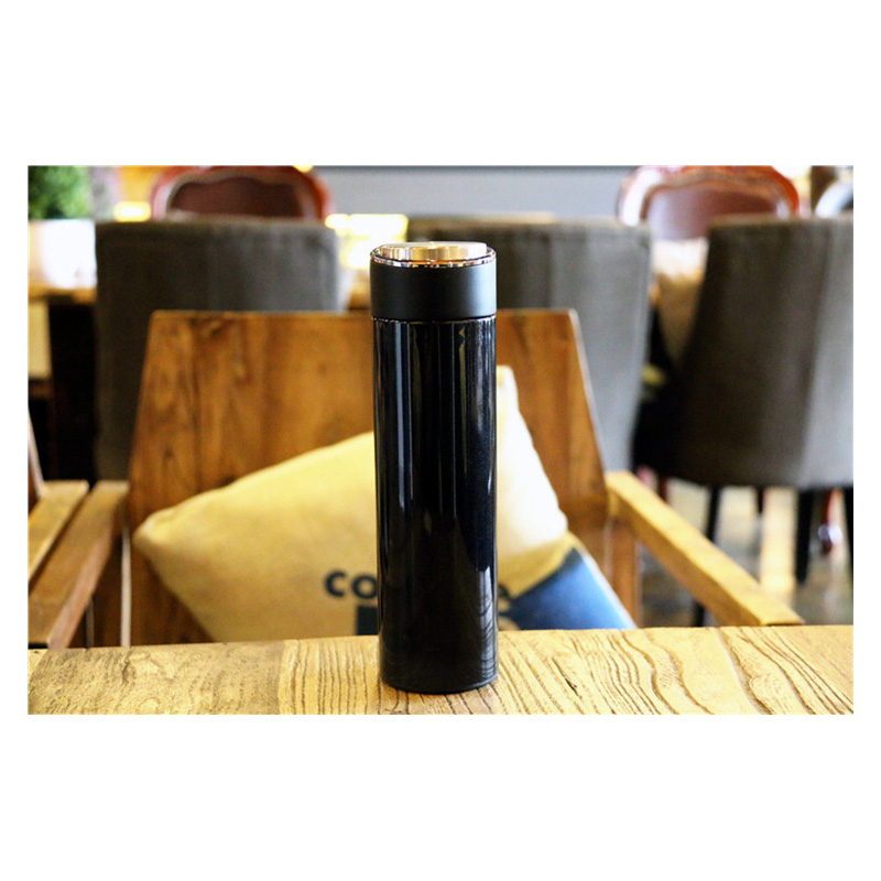 Picture of Double Layer Thermos Water Bottle 500ml without led temperature High Quality Stainless Steel Vacuum Flask Thermal Cup Coffee Travel Business Mug - Water Bottle(black+golden)