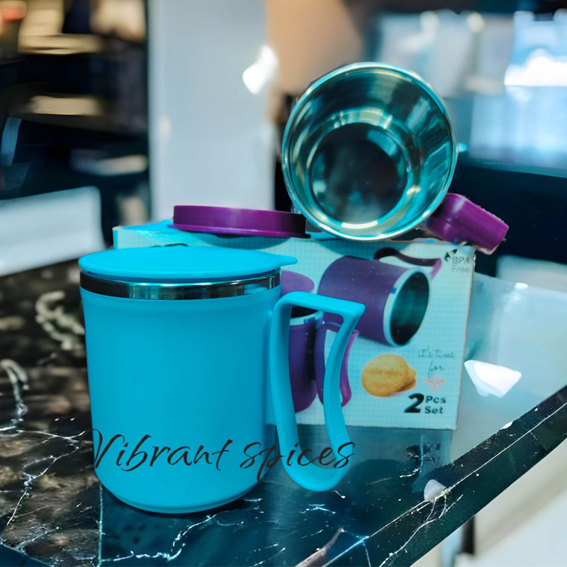 Picture of 1 pair stainless steel water mug/coffee mug/tea mug 300ml(Multicolor)