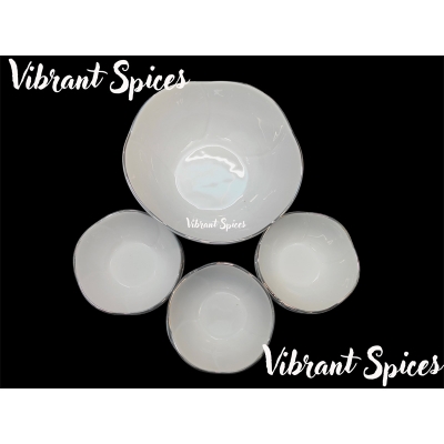 Picture of new Excusive Desing 7 Pcs Sweet Bowl Set Including Serving Dish , Oven Proof porcelain Ceramic Porcelain Snack Bowl Set,Ceramic Firni Set & bati, Soup & Firni Bati(7pcs set)