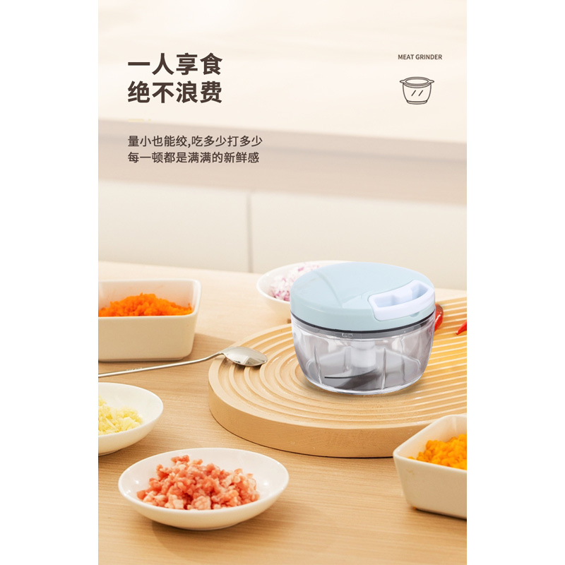 Picture of Mini Plastic Chopper With 3 Blades Mini Hand Blenders Handi Vegetable Quick Cutter for Kitchen Vegetable Chopper Machine (350ml)(Multicolor)