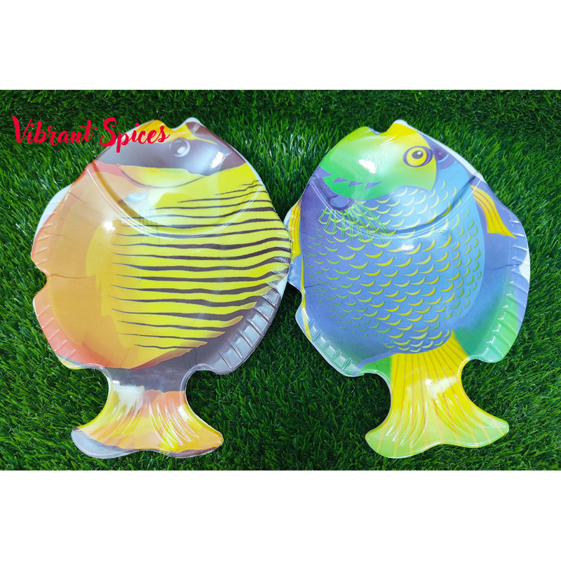 Picture of new Excusive chanda Fish Design Serving Dish / Plate 9" Inch melamine 2 pcs(multicolour 2pcs)