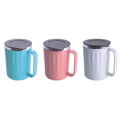 Picture of 1 pcs Stainless Steel Coffee Mug Portable Tea Coffee Milk Cup Thermal Insulation Brief Anti-Fall Cappuccino Latte Mugs(paste new)