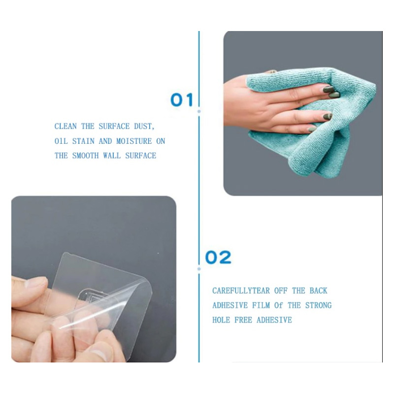 Picture of Double Sided Adhesive Wall Hooks Wall Hanger Transparent Suction Cup Sucker Hook Double-Sided Adhesive Wall Hooks Dropshipping - Wall Hook(10 pcs bothside hook)