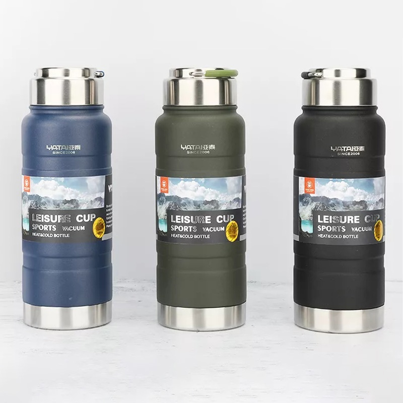 Picture of Keelorn Double Layer 500ml Vacuum Flasks Thermoses Cup Business Coffee Mug Thermoscup Stainless Steel vacuum flasks for Car Water Bottle(army design 500ml black)