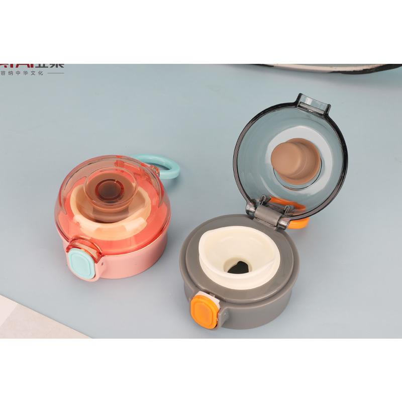 Picture of 450ml push system stainless steel 5 layerwater bottle manufacture professional outdoor thermos bottle(Off White)