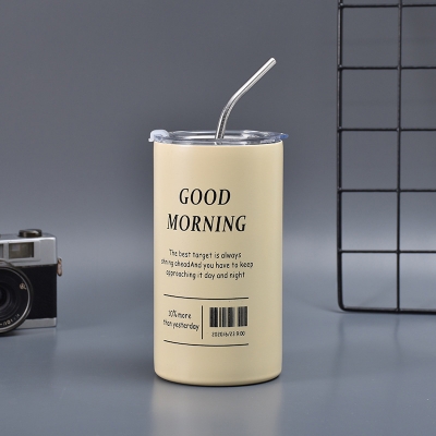 Picture of 1pcs 500ML Stainless Steel Diamond Straw Water Cups with Lid Vacuum Insulated Double-Layer Thermos Bottle Creative Travel Coffee Mugs hot and cold(new design)