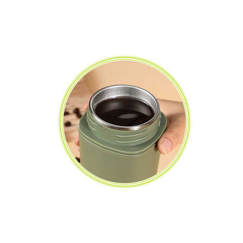 Picture of Creative 5 layer square suction cup non-inverting cup desktop office lazy coffee cup 304 stainless steel water cup hot and cold(multicolour 1pcs)