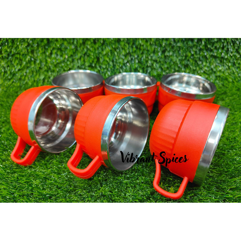 Picture of Stainless Steel Tea or Coffee Cup Mug Set-6 pcs set new(red)