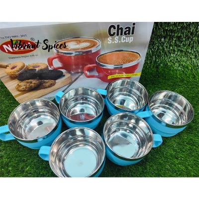 Picture of Stainless Steel Tea or Coffee Cup Mug Set-6 pcs set(multicolour)