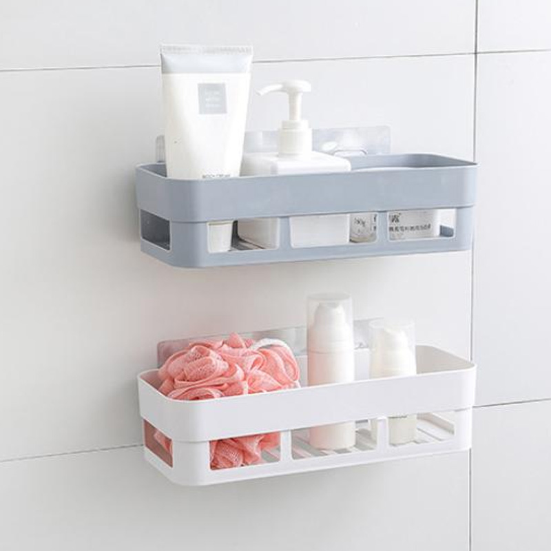 Picture of Bathroom Shelf Bathroom Adhesive Storage Rack 1pcs Kitchen Home Decoration Corner Shower Shelf Rack Storage Rack Accessories set on tiles and plastic paint wall - Wall Decoration(multicolour 1 pcs)