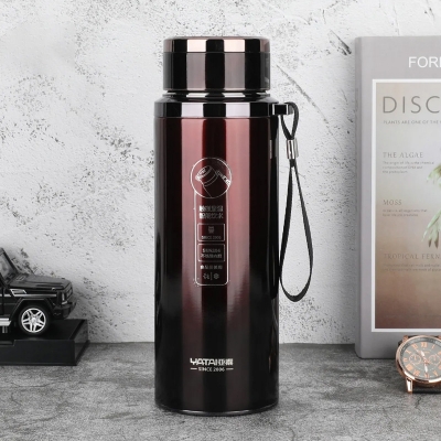 Picture of 750ml/600ml five-Layer Stainless Steel Vacuum Thermos Mug Led Digital Temperature Display Water Bottle For Office Tea Coffee Mugs(maroon 750ml)