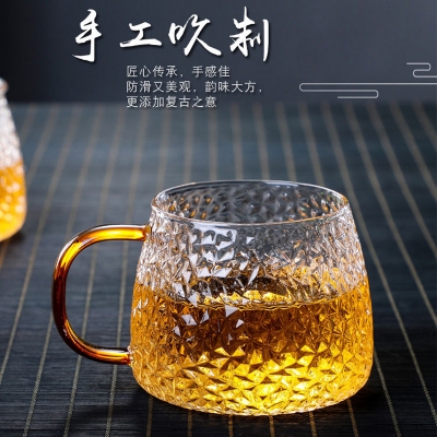 Picture of Glass Hot Drinking Coffee Mugs Frozen Water Ice Cream Juices Milk Glass Cup Tea Coffee Mugs - Coffee Mug(1 pcs broken shaped cup)