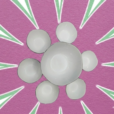 Picture of new Excusive Desing 7 Pcs Sweet Bowl Set Including Serving Dish , Oven Proof porcelain Ceramic Porcelain Snack Bowl Set,Ceramic Firni Set & bati, Soup & Firni Bati(7pcs set)