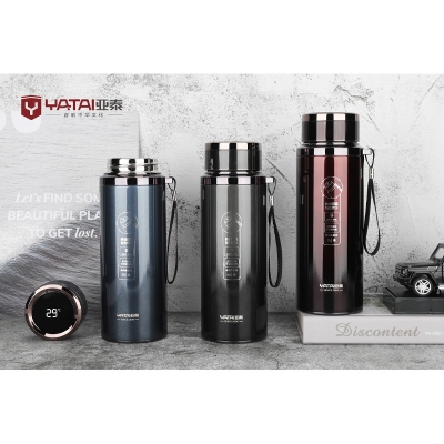 Picture of Buy One Get One 750ml/600ml five-Layer Stainless Steel Vacuum Thermos Mug Led Digital Temperature Display Water Bottle For Office Tea Coffee Mugs(Black)