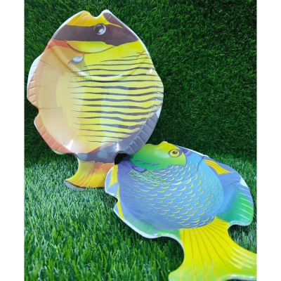 Picture of new Excusive chanda Fish Design Serving Dish / Plate 9" Inch melamine 2 pcs(multicolour 2pcs)