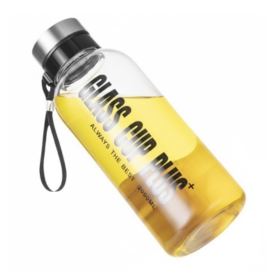 Picture of glass Water Bottle with Time Marker Creative Large Capacity Leakproof Drink Bottle FOR ALL(800ml with cover)