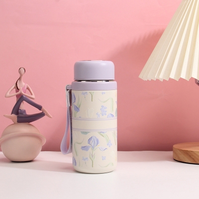 Picture of Customized 316 stainless steel 3d printed mini sling portable handle thermos cup water bottle(Green)