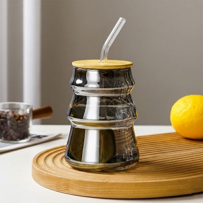 Picture of 540ml Glass cup new high borosilicate coffee cup glass water cup cold drink cola beverage cup milk tea milk single layer cup(650ml juice pot 1p)