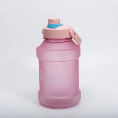 Picture of new 1800ml portable water cup straw bucket with novel shape ton bucket frosted space Cup large capacity color cup(2000ml bottle)