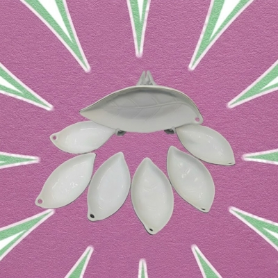 Picture of new leaf design 7 Pcs Sweet Bowl Set Including Serving Dish , Oven Proof porcelain Ceramic Porcelain Snack Bowl Set,Ceramic Firni Set & bati, Soup & Firni Bati(7 pcs pan pata design)