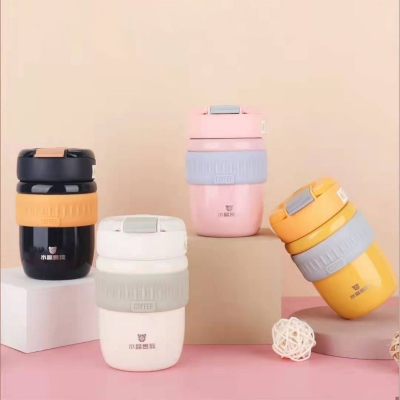 Picture of New Mini Coffee thermos Mug Sealed Leak Proof Drinking Cup Portable Home Office Girls/gents Coffee Milk Tea Thermos Cup(Yellow)