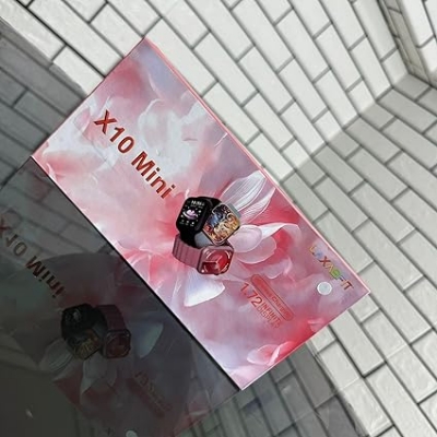 Picture of X10 MINI Women Smart Watch 2.19 Inch LED Touch Display | Wireless Charging | Dual Pink Band | Bluetooth Calling - Multicolor