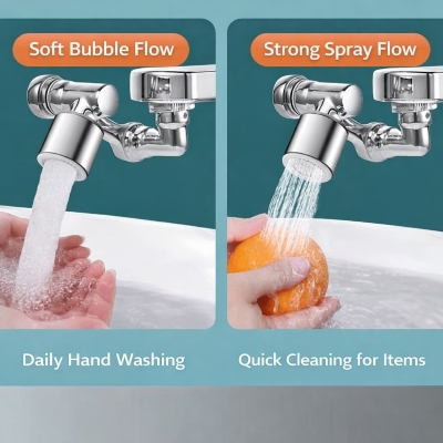 Picture of 1080° Rotatable Faucet Extender with 2 Water Modes | Sink & Basin Tap Spray Head - Silver