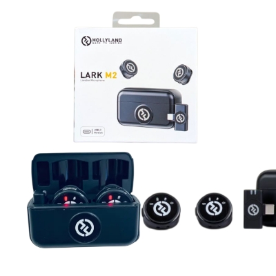 Picture of Hollyland Lark M2 Professional Wireless Lavalier Microphone | Clear Voice Noise Reduction Mic - Black
