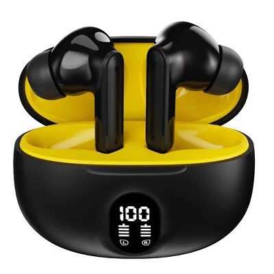 Picture of TWS Bluetooth Earbuds | LED Power Display | Bluetooth 5.3 ENC Earphones | Digital Earpods for iPhone & Android - Black