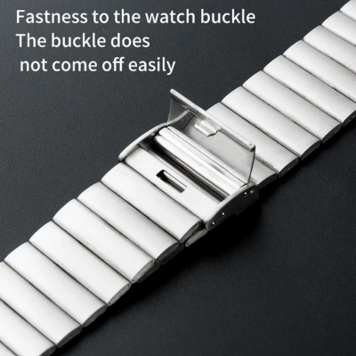 Picture of Classic Metal Link Bracelet Strap for Apple / Android Smartwatch –SmartWatch Strap Silver/ Black