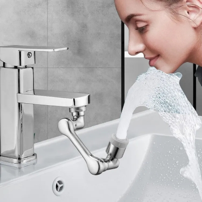 Picture of Dual Mode Faucet Nozzle Extender – Perfect for Kitchen and Bathroom - Silver