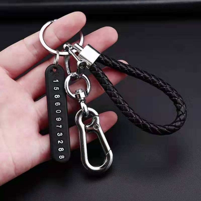 Picture of Keychain Phone Number Plate | Customizable Keyring | Pocket-Friendly Car & Home Number Keyring - Multicolor