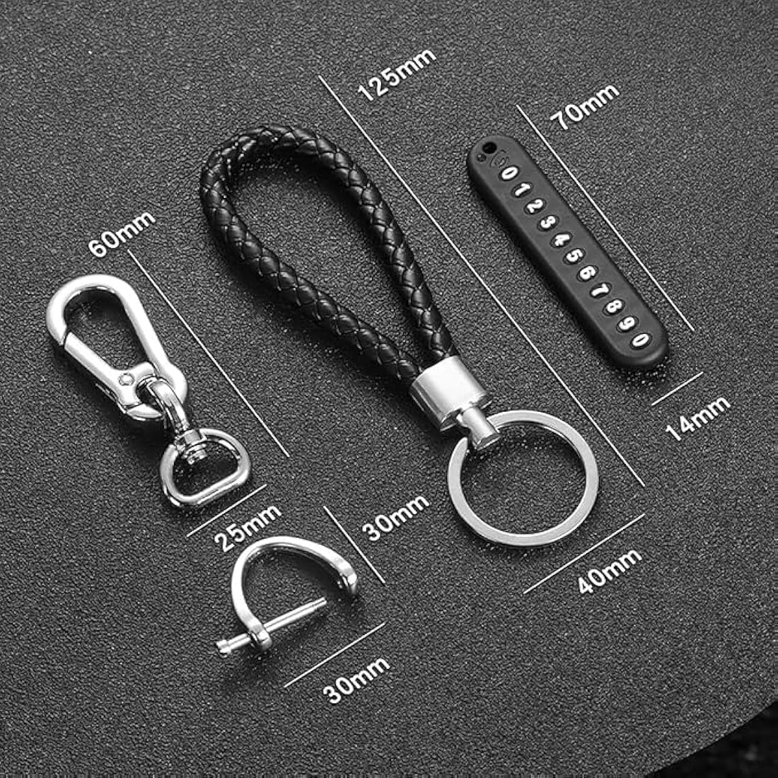 Picture of Keychain Phone Number Plate | Customizable Keyring | Pocket-Friendly Car & Home Number Keyring - Multicolor